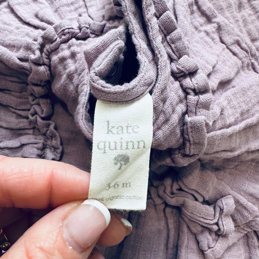 Kate Quinn purple lavender 3-6 months dress 100% organic cotton B26 - Picture 4 of 5